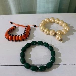 Bundle of 3 casual Fall handmade bracelets